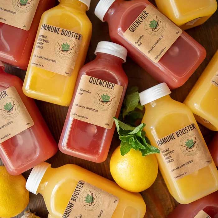 field of greens healthy food restaurant, wellington: photo of field of greens bottled juices