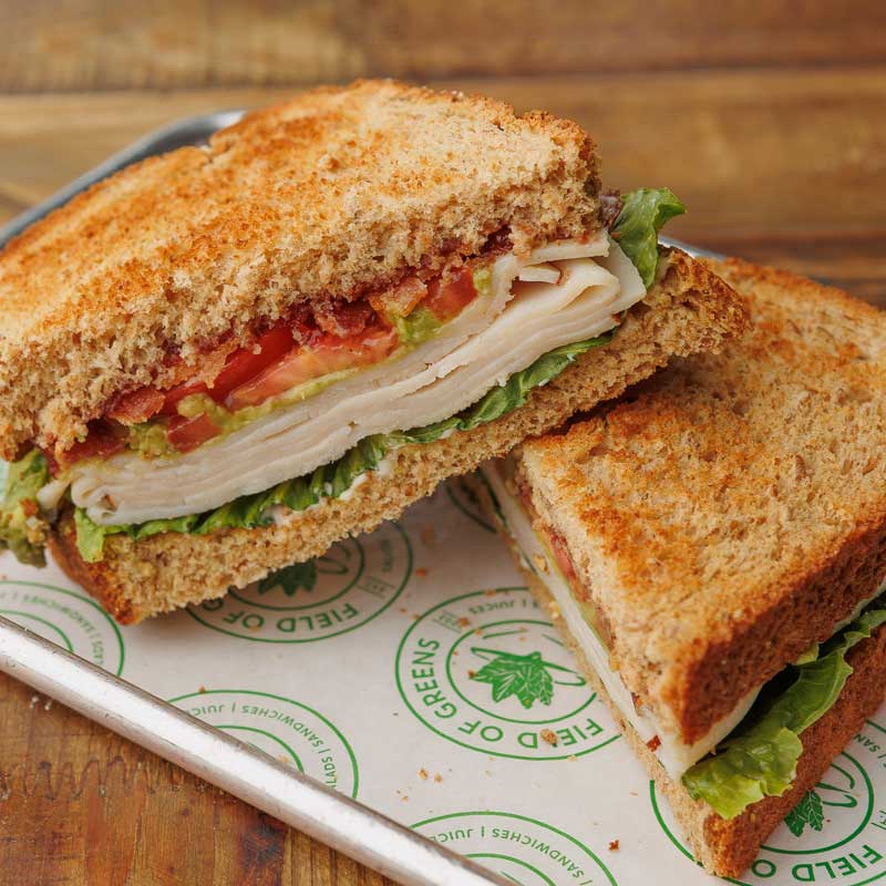 healthy food catering by Field of Greens features healthy sandwiches like this